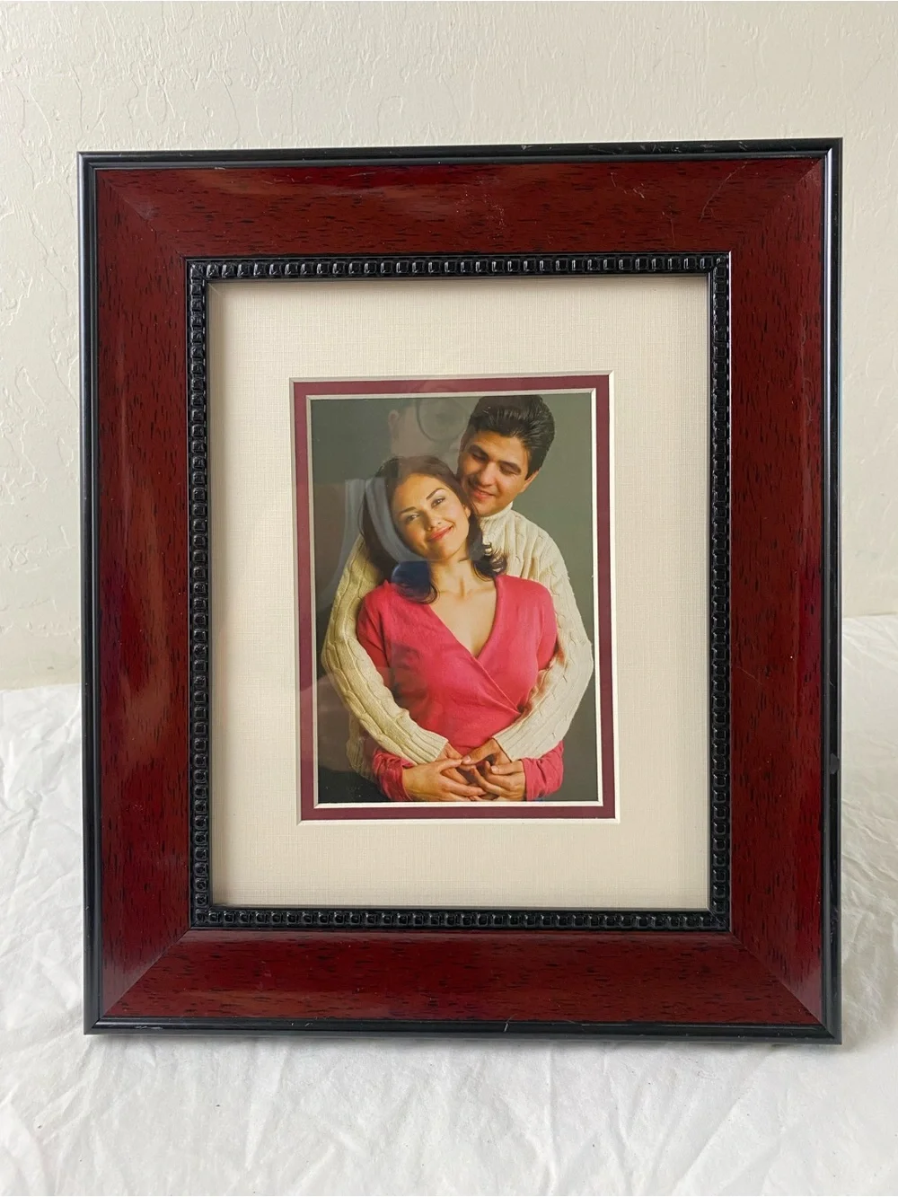 Mahogany Cherry Wood Picture Frame with Black Beaded Trim 5x7 or 8x10 matted
